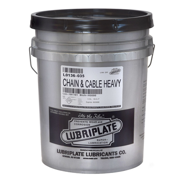 Lubriplate Chain & Cable Heavy, 35 Lb Pail, Heavy Multi-Purpose Penetrating, Lubricating And Cleansing Fluid L0136-035